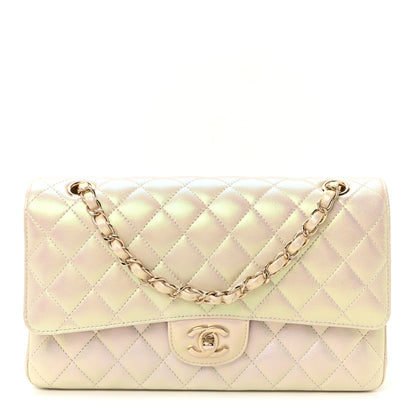 Chanel Iridescent Lambskin Quilted Medium Double Flap Ivory 1 of 11