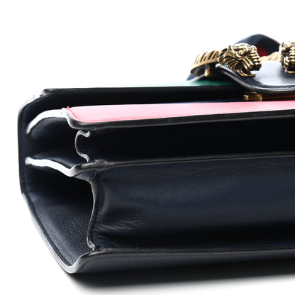Gucci Moon Calfskin Bamboo Web Medium Dionysus Top Handle Bag Blue Emerald Hibiscus Red 6 of 9