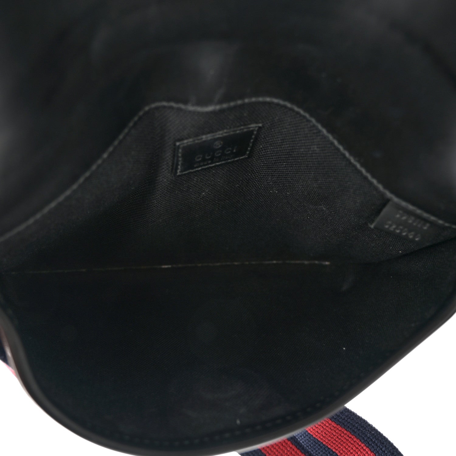Gucci GG Supreme Monogram Web Slim Belt Bag Black Grey 5 of 11