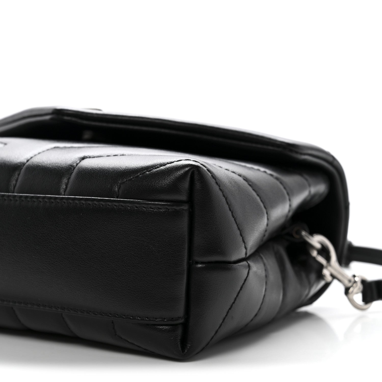 Saint Laurent Calfskin Y Quilted Monogram Toy Loulou Crossbody Bag Black 11 of 12