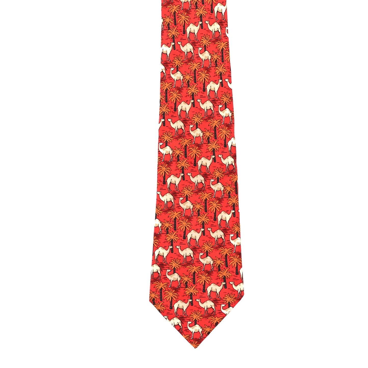 Silk Printed Mens Camel Neck Tie
