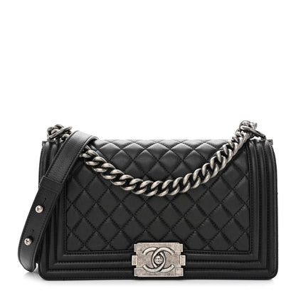 Chanel Calfskin Quilted Medium Boy Flap Black 1 of 12