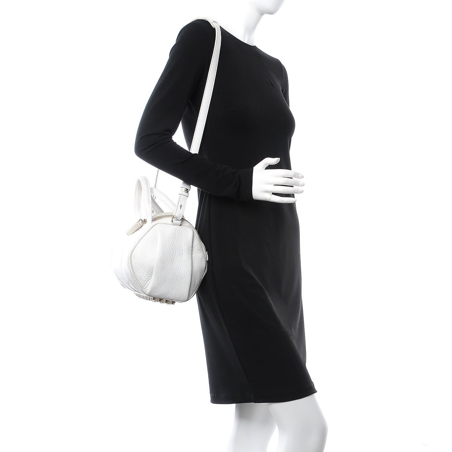 Alexander Wang Pebbled Lambskin Rockie White Gold Hardware 296869