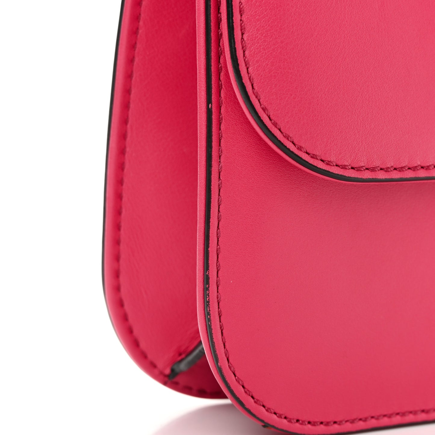 Vitello Small Glam Lock Rockstud Flap Deep Fuxia