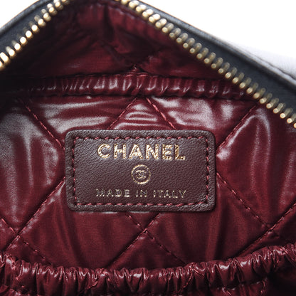 Chanel Lambskin Quilted Medium Curvy Pouch Cosmetic Case Black 6 of 10