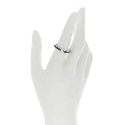 Chanel 18K White Gold Ceramic Diamond Slim Ultra Ring 55 7.25 Black 2 of 5