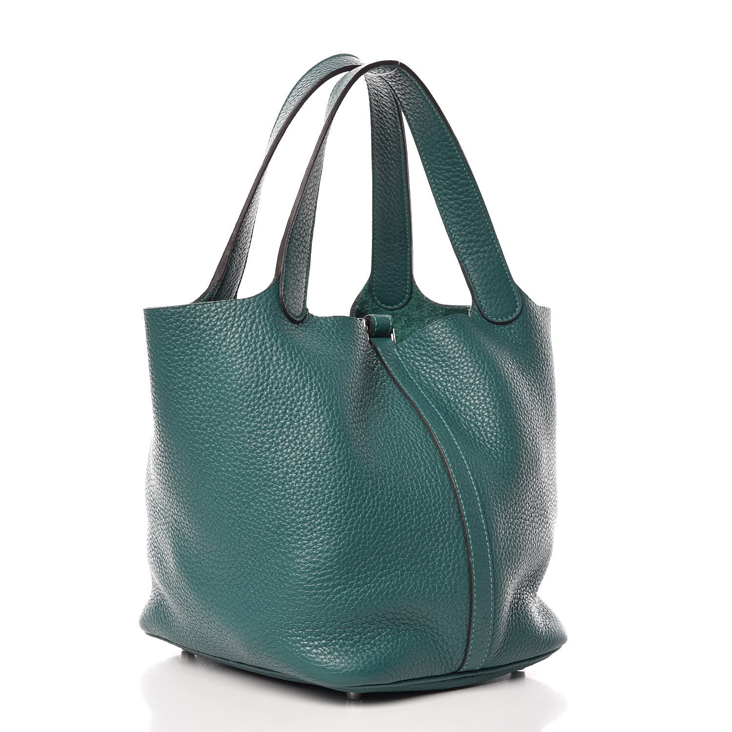 Hermes Taurillon Clemence Picotin Lock 22 MM Malachite 2 of 8