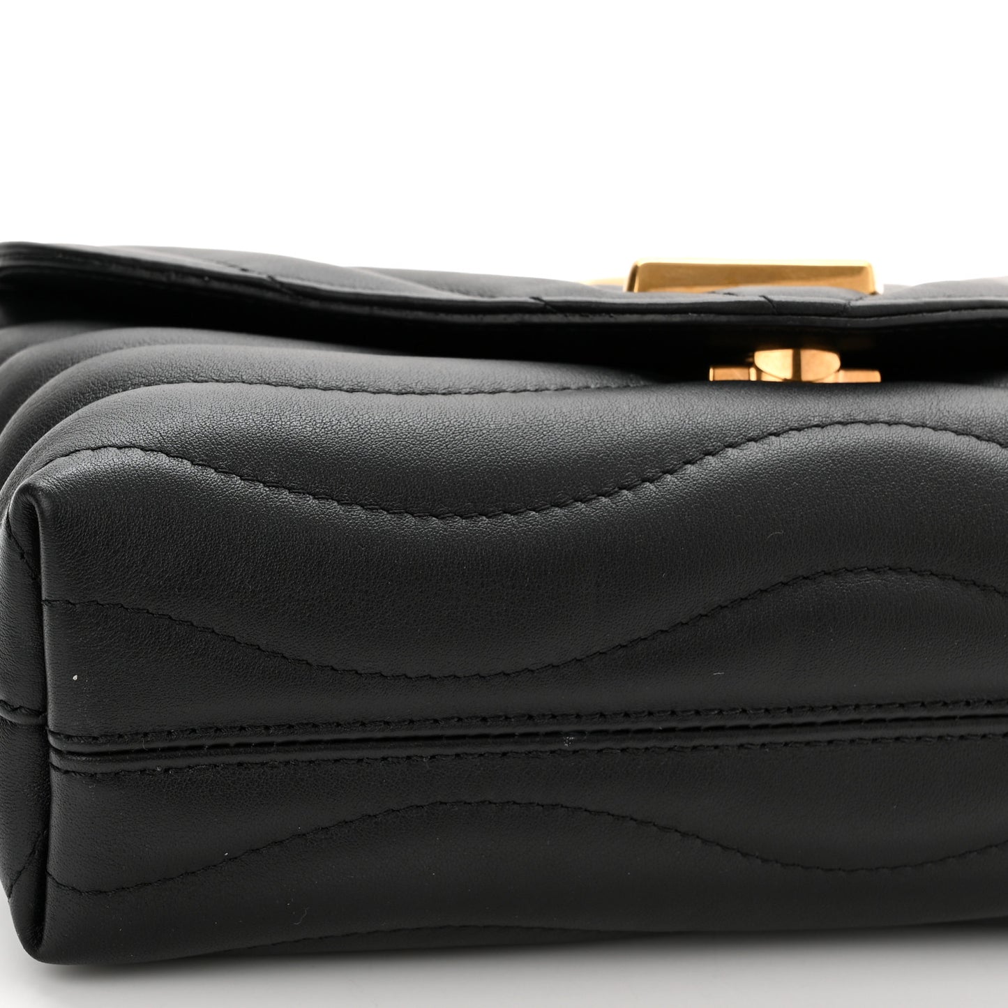Calfskin LV New Wave Chain Bag Black