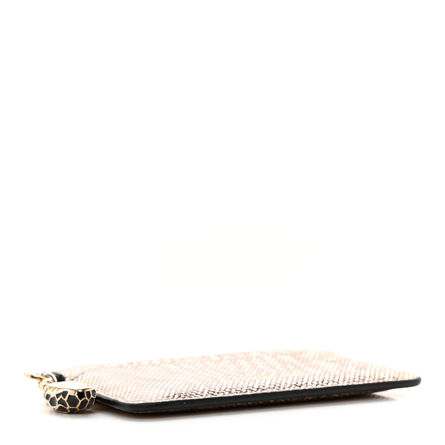 Bulgari Metallic Karung Calfskin Serpenti Forever Card Holder Wallet Beige 4 of 13