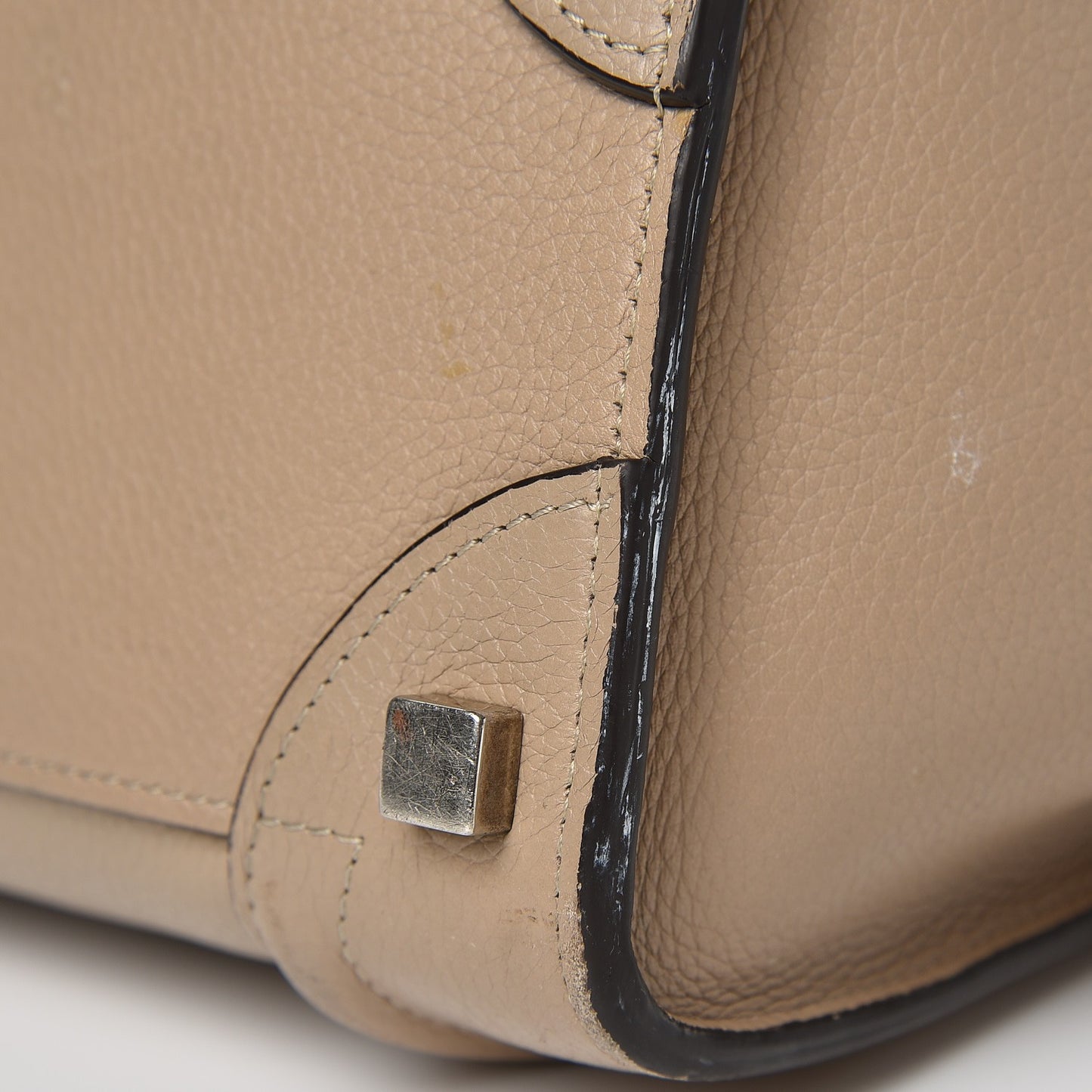 Drummed Calfskin Micro Luggage Dune