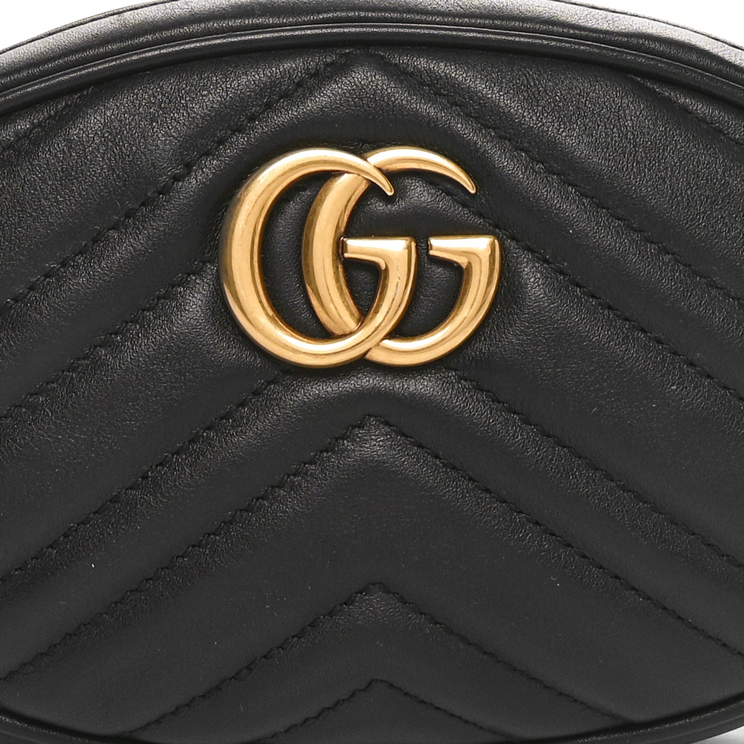 Gucci Calfskin Matelasse GG Marmont Belt Bag 95 38 Black 9 of 11