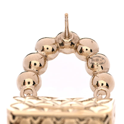 Chanel Pearl Quilted CC Flap Bag Earrings Gold 4 of 4