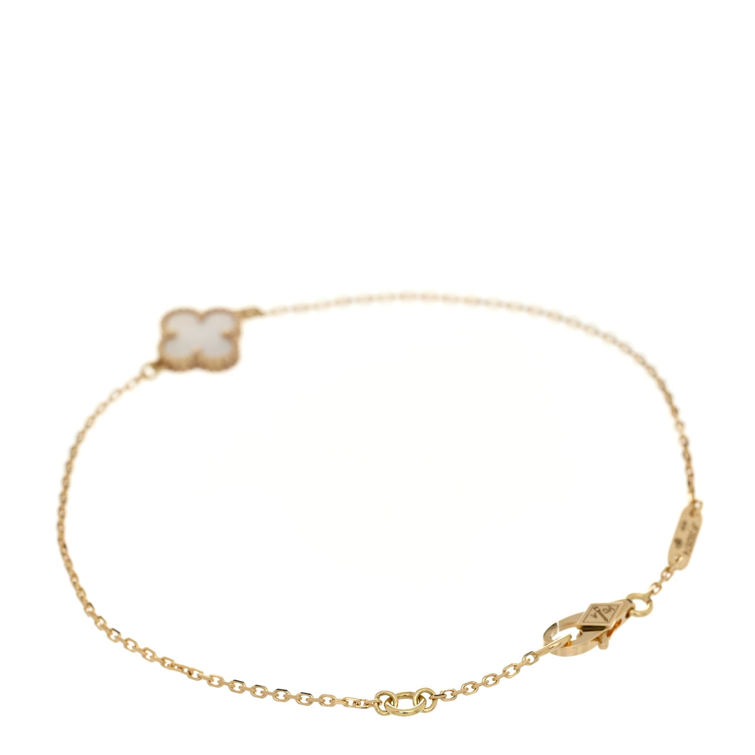 Van Cleef & Arpels 18K Yellow Gold Mother of Pearl Sweet Alhambra Bracelet 2 of 6