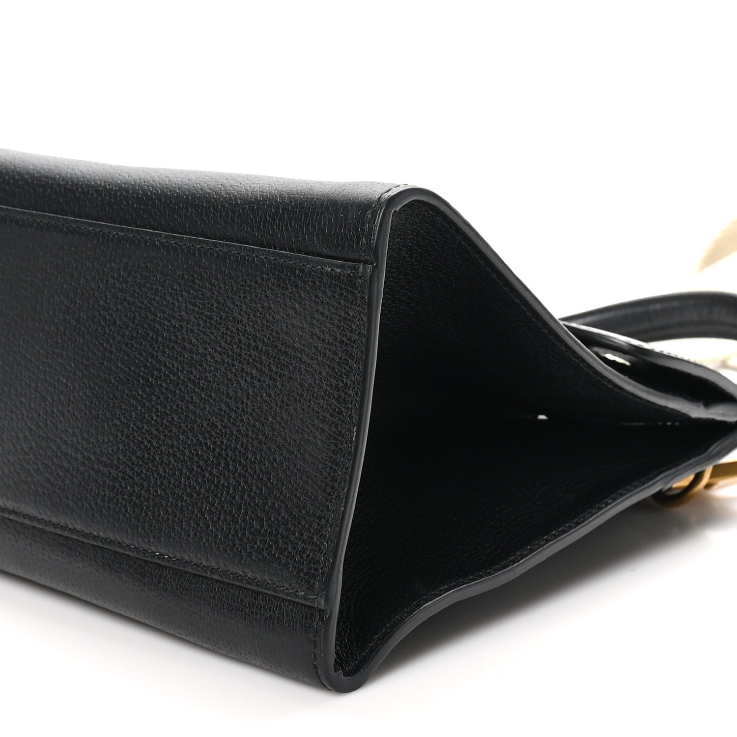 Gucci Grained Calfskin Web Crystal Butterfly Stripe Medium Totem Top Handle Bag Black 10 of 10