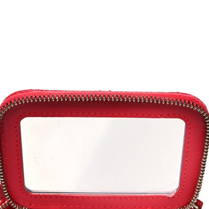 Chanel Caviar Quilted Mini Vanity Case With Chain Red 6 of 12