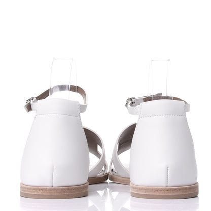Hermes Calfskin Santorini Sandals 40 White 6 of 11