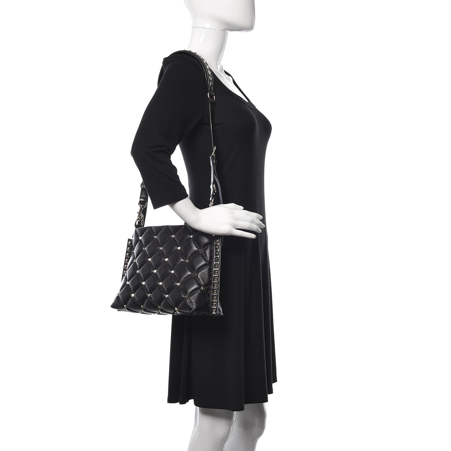 Nappa Candystud Shoulder Bag Black
