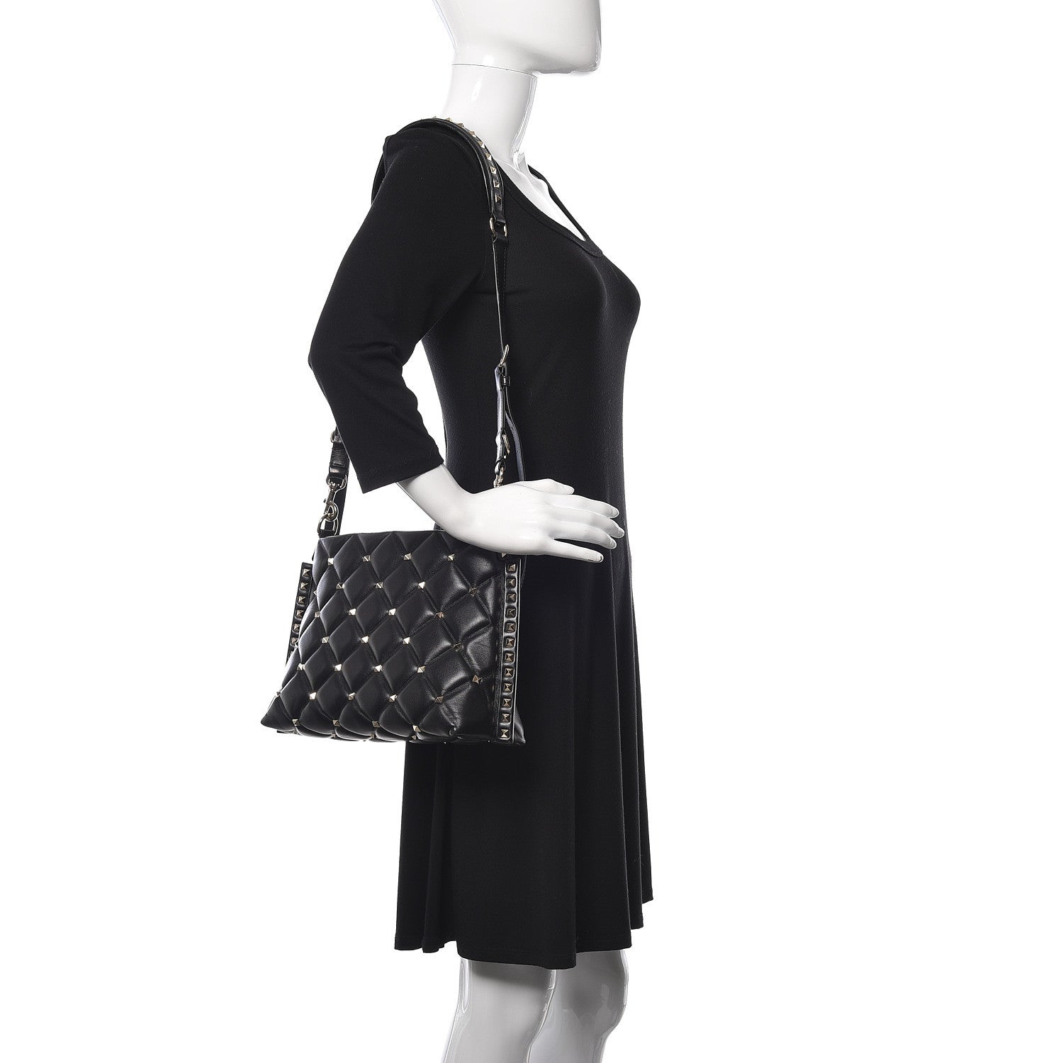 Valentino Garavani Nappa Candystud Shoulder Bag Black 2 of 9