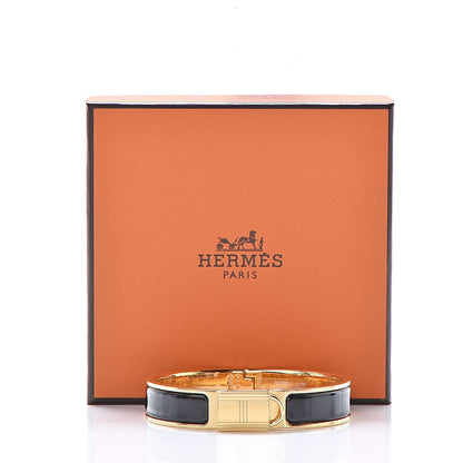 Hermes Enamel Narrow Clic Cadenas Bracelet PM Black 6 of 6