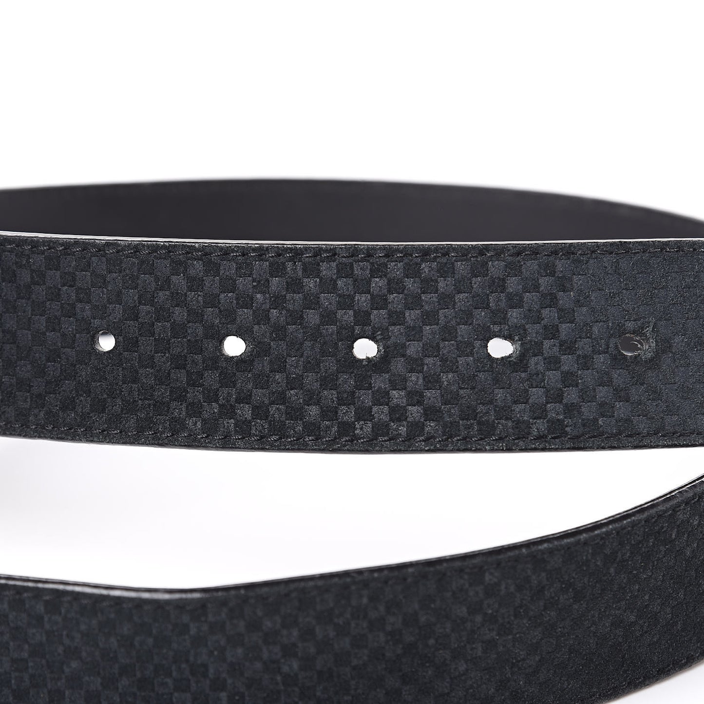 Suede Calfskin Mini Damier 40mm LV Initiales Belt 95 38 Black