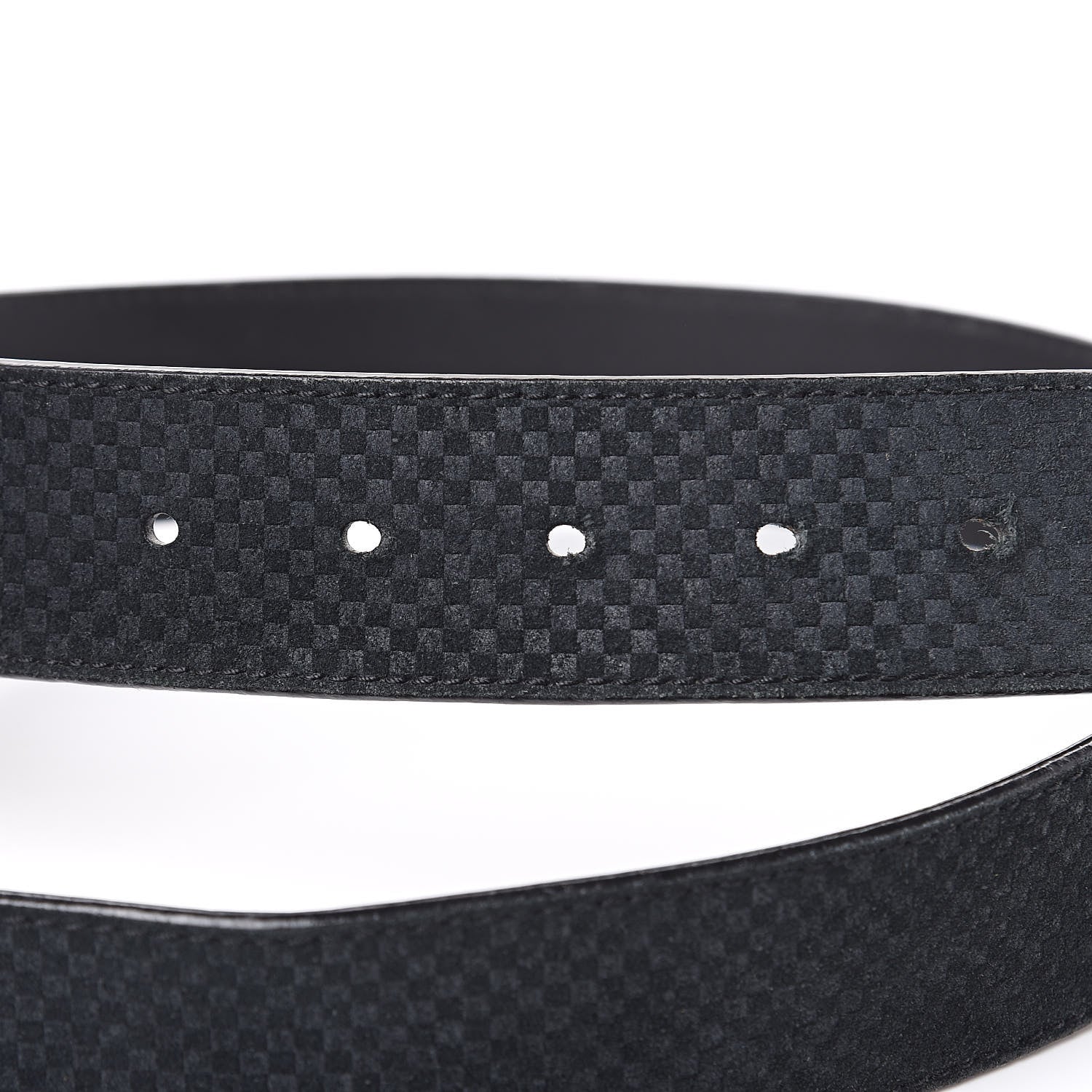 Louis Vuitton Suede Calfskin Mini Damier 40mm LV Initiales Belt 95 38 Black 6 of 8