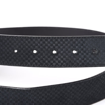 Louis Vuitton Suede Calfskin Mini Damier 40mm LV Initiales Belt 95 38 Black 6 of 8