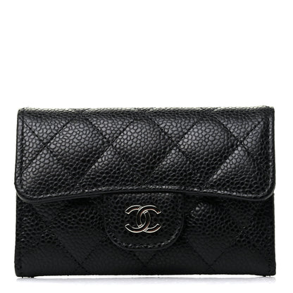 Chanel Caviar Quilted Flap Card Holder Wallet Black 1 of 9