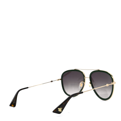 Gucci Metal Web Aviator Sunglasses GG0062S Green Red 5 of 7
