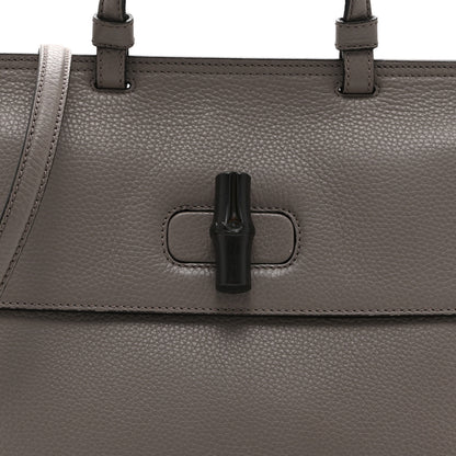 Gucci Cellarius Calfskin Medium Bamboo Daily Top Handle Bag Storm Grey 8 of 10
