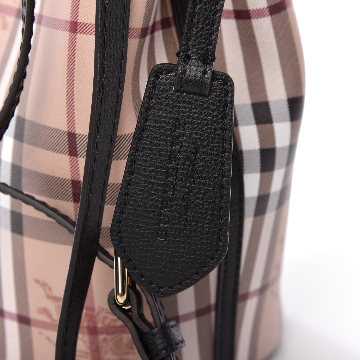 Burberry Haymarket Check Colours Small Lorne Bucket Crossbody Black 8 of 8