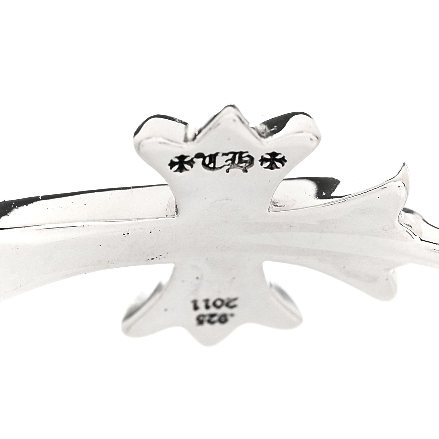 Chrome Hearts Sterling Silver Tiny E CH Cuff Bracelet 6 of 6