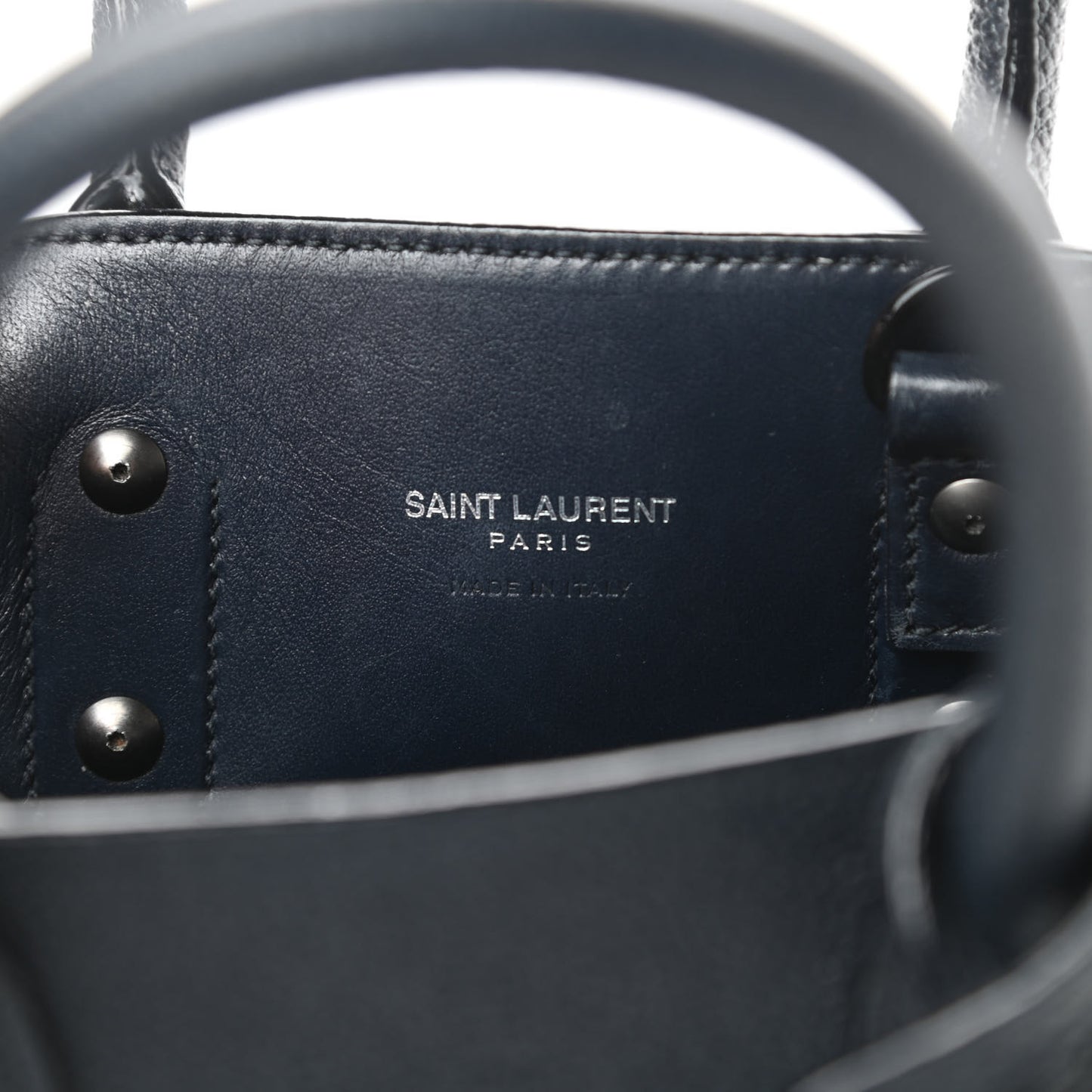 Grained Calfskin Nano Sac De Jour Marine