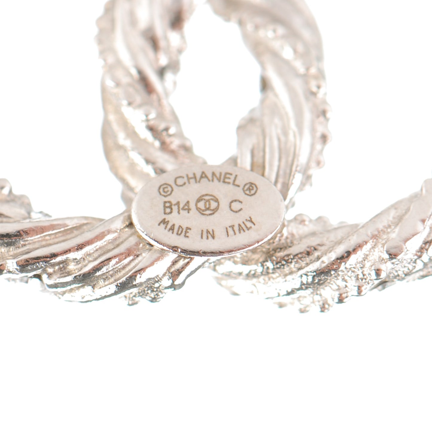 Crystal CC Twisted Earrings Silver