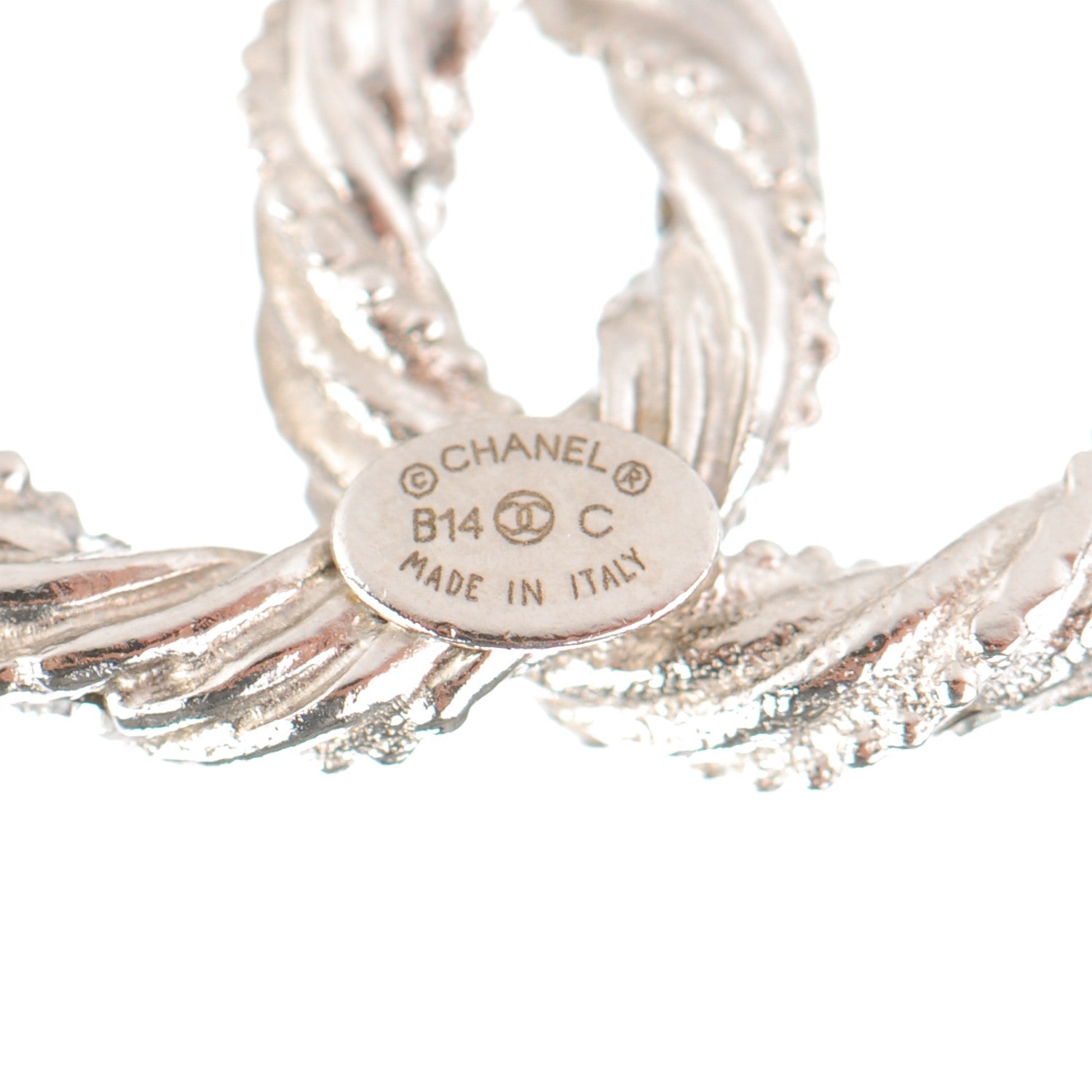 Chanel Crystal CC Twisted Earrings Silver 4 of 4