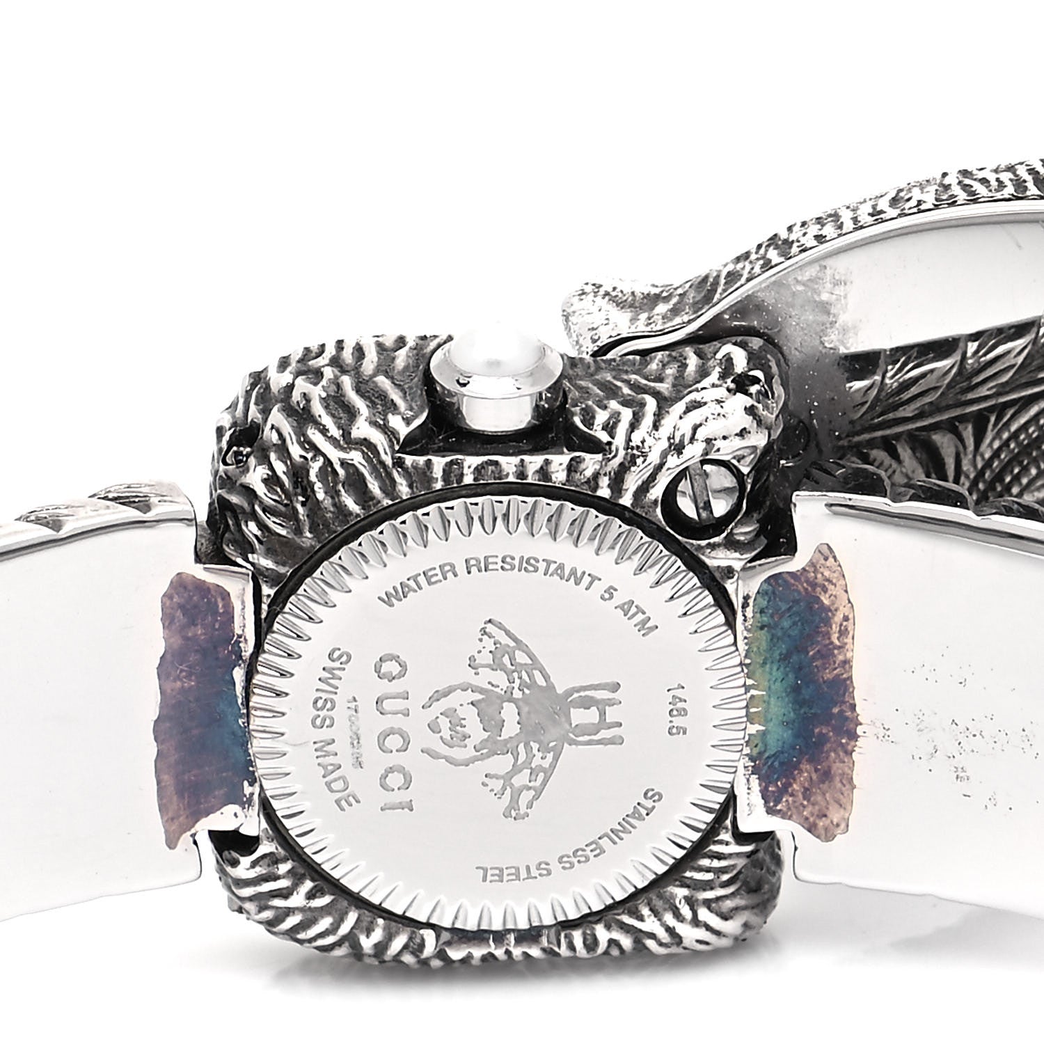 Gucci Stainless Steel Black Mother of Pearl 22mm Le Marche Des Merveilles Secret Quartz Watch 4 of 6