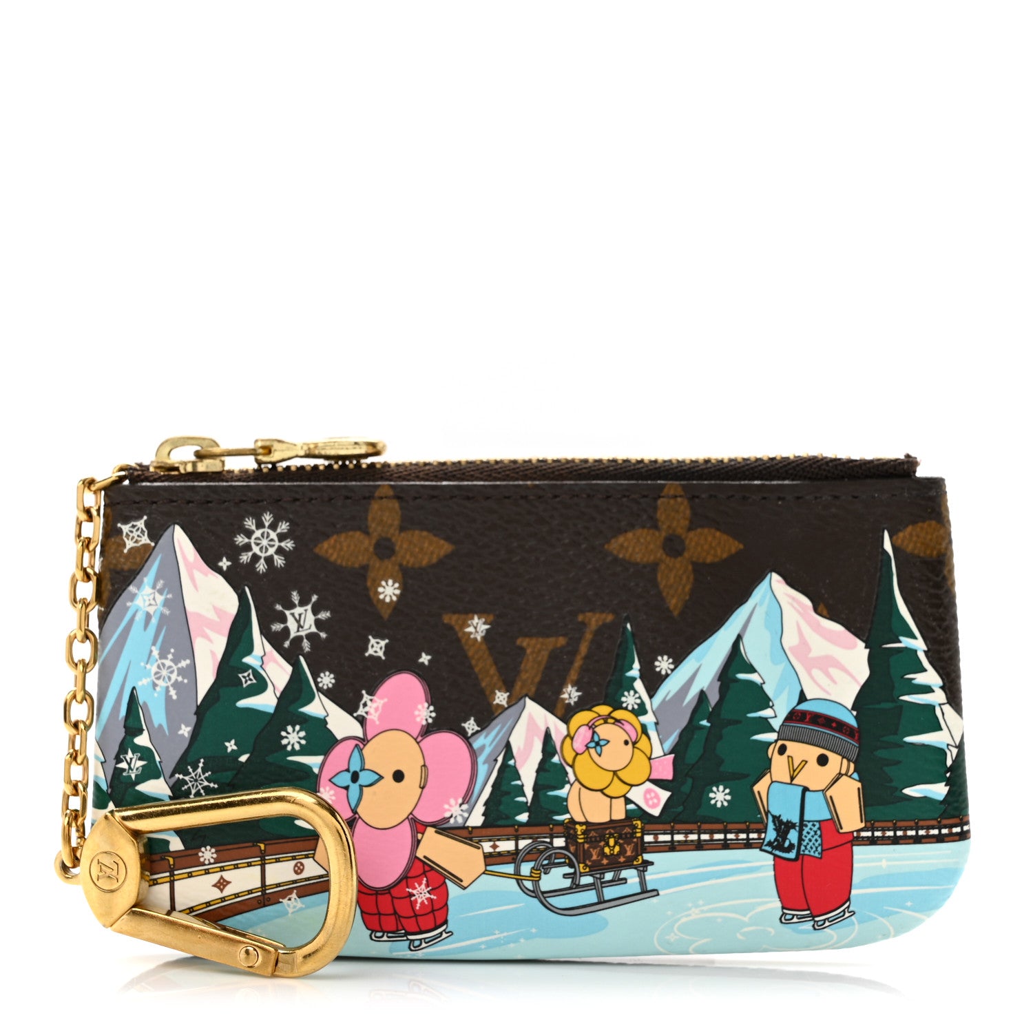 Louis Vuitton Monogram 2023 Christmas Animation Alpine Key Pouch Pink 1 of 6