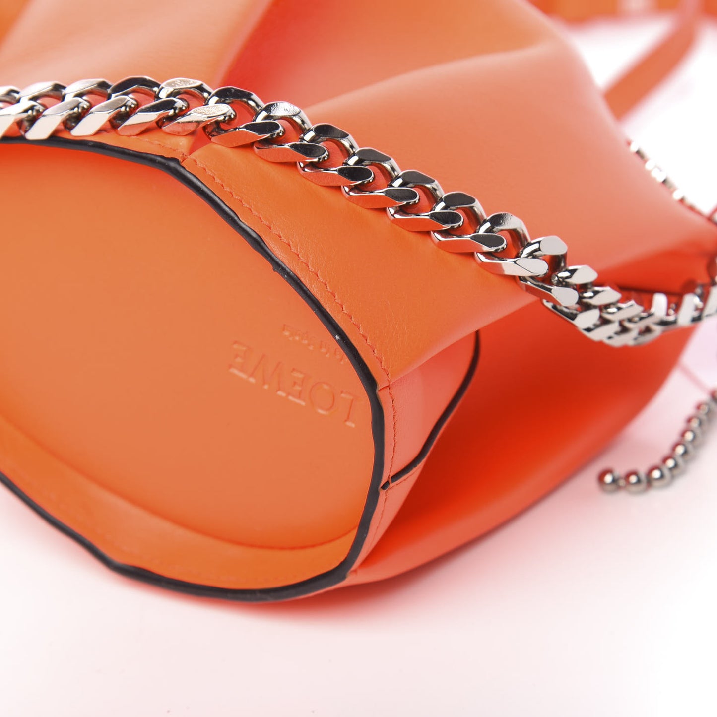 Calfskin Mini Punk Elephant Crossbody Bag Orange