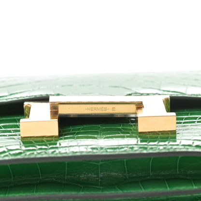 Hermes Shiny Alligator Constance 18 Cactus 14 of 21
