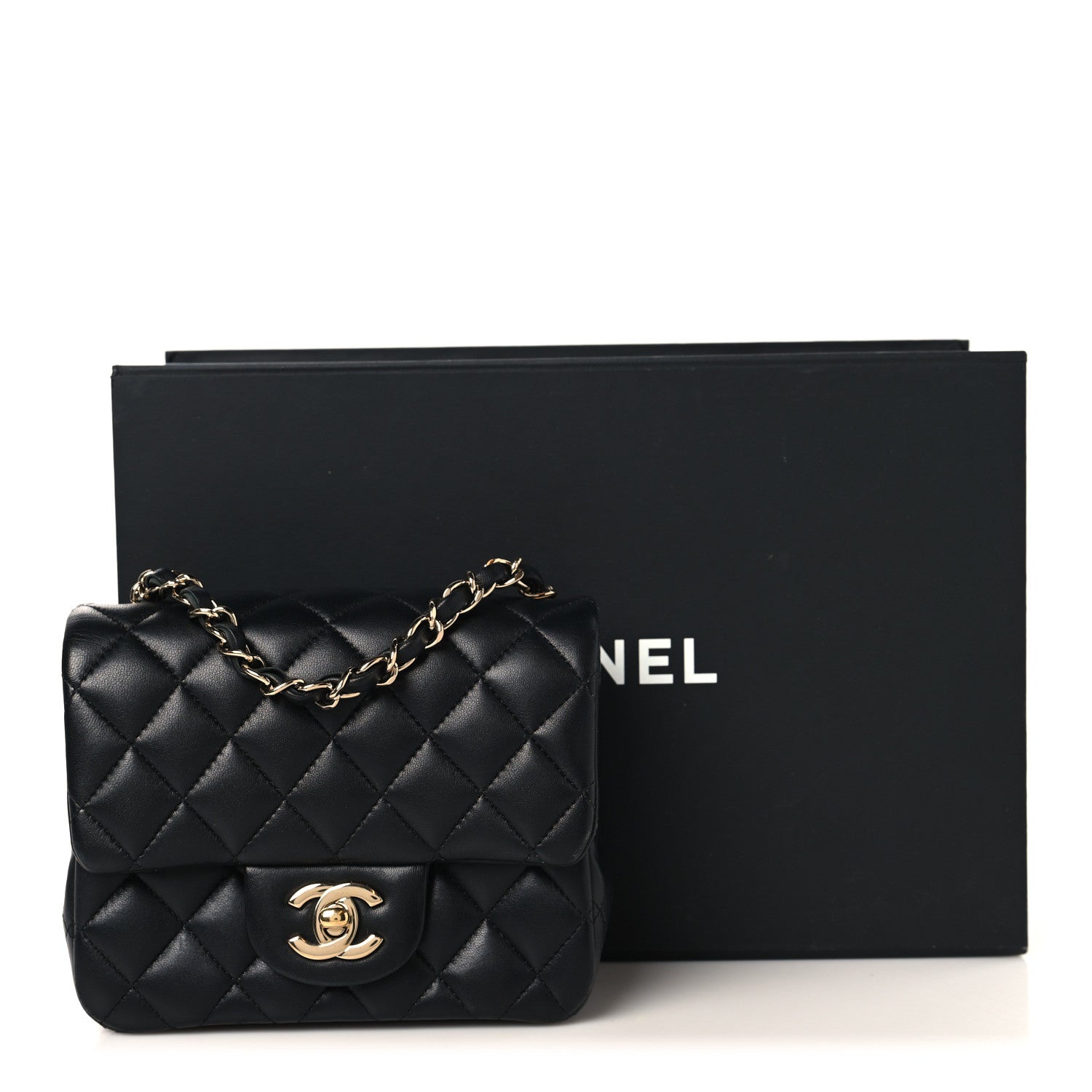 Chanel Lambskin Quilted Mini Square Flap Black 11 of 11