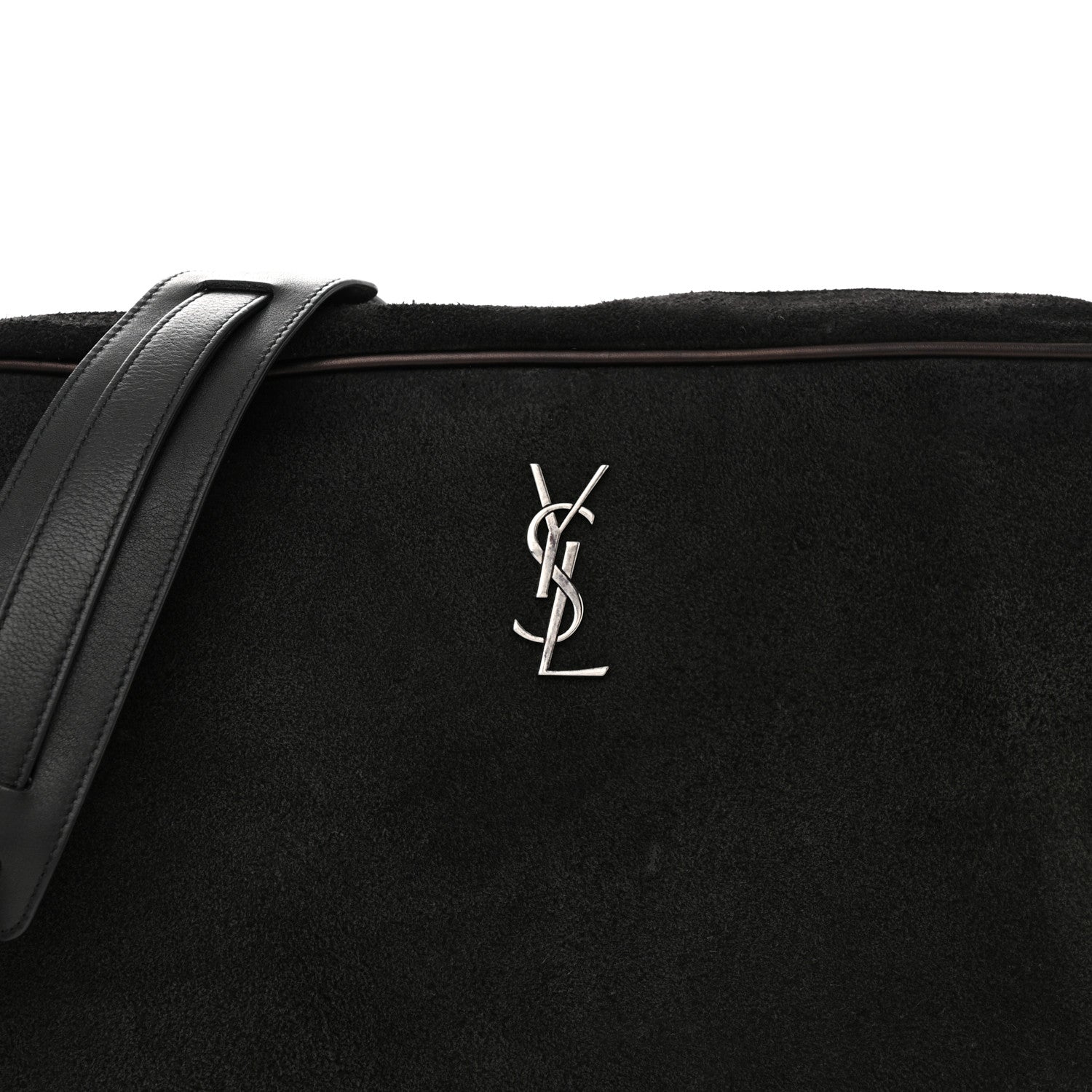 Saint Laurent Suede Flat Messenger Bag Black 8 of 15