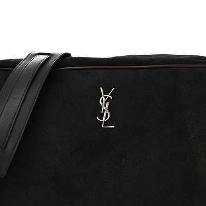 Saint Laurent Suede Flat Messenger Bag Black 8 of 15