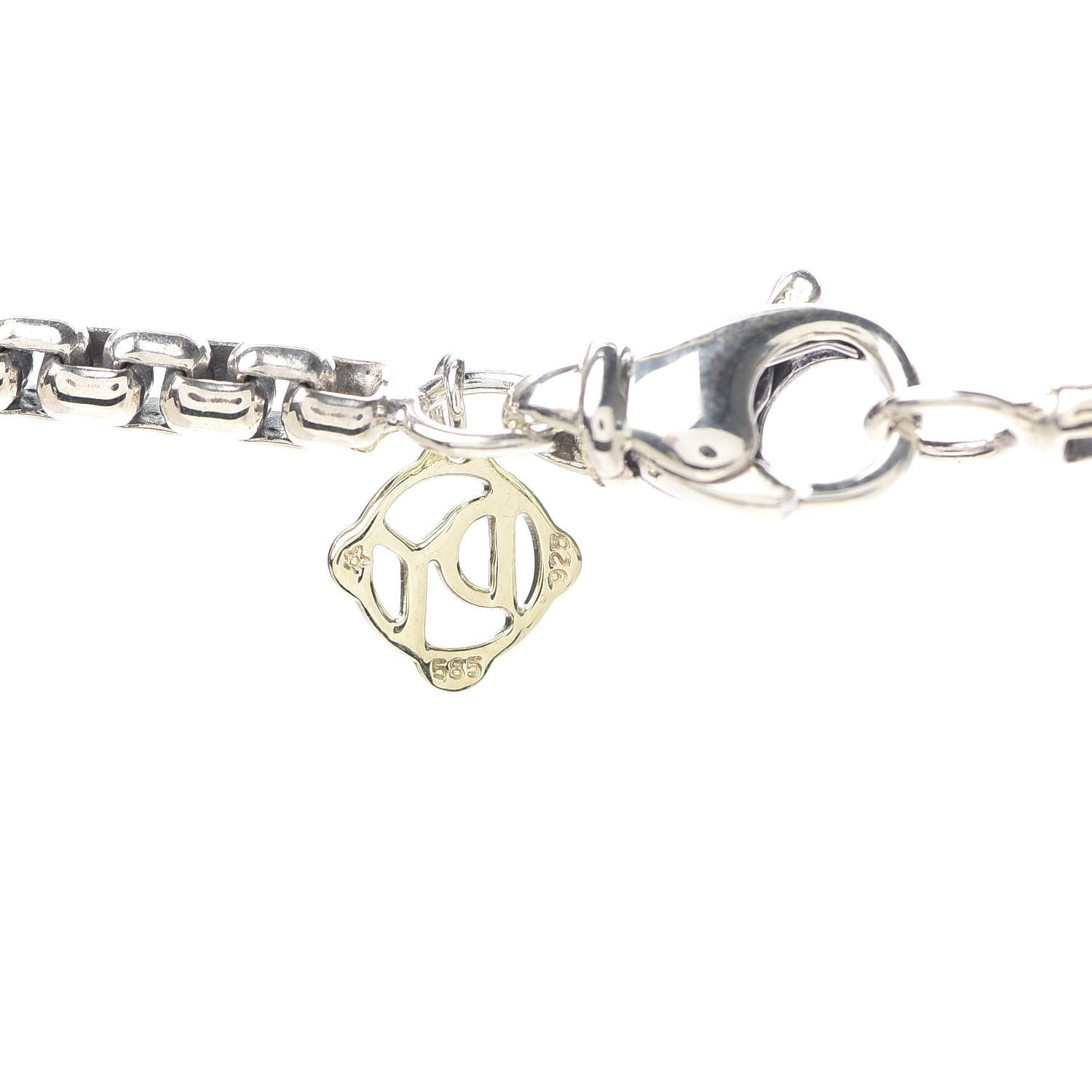 David Yurman Sterling Silver 14K Yellow Gold 3.6mm Box Chain Necklace 18" 5 of 5