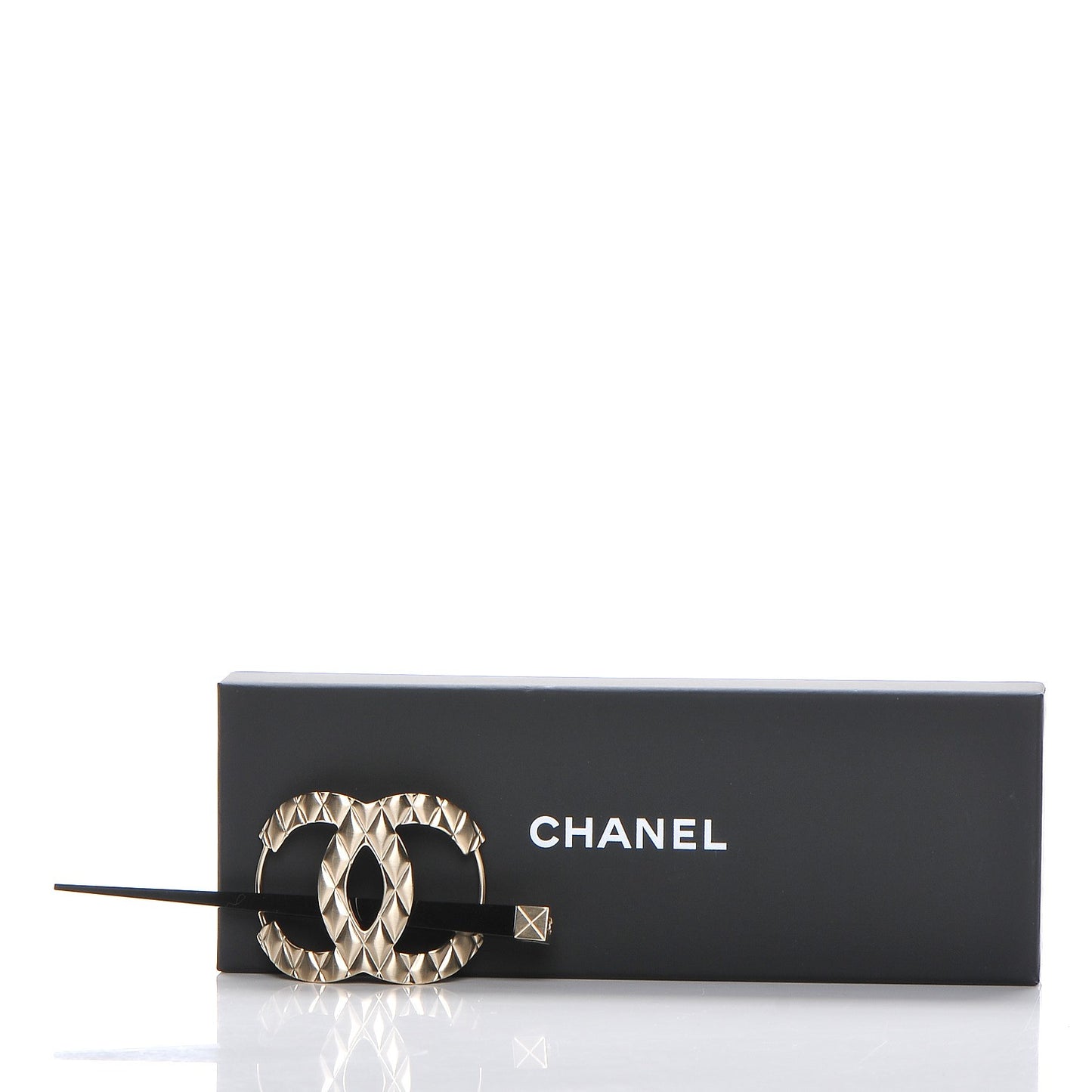 Quilted CC Hair Pin Gold