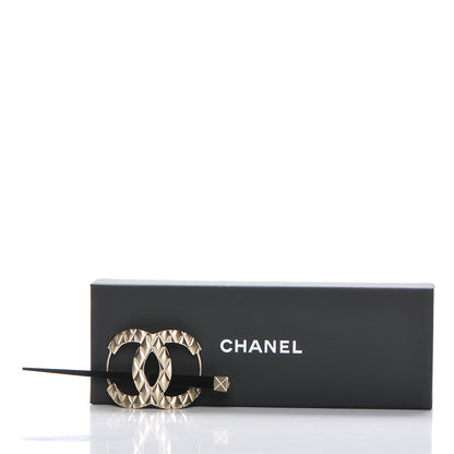 Chanel Quilted CC Hair Pin Gold 8 of 8