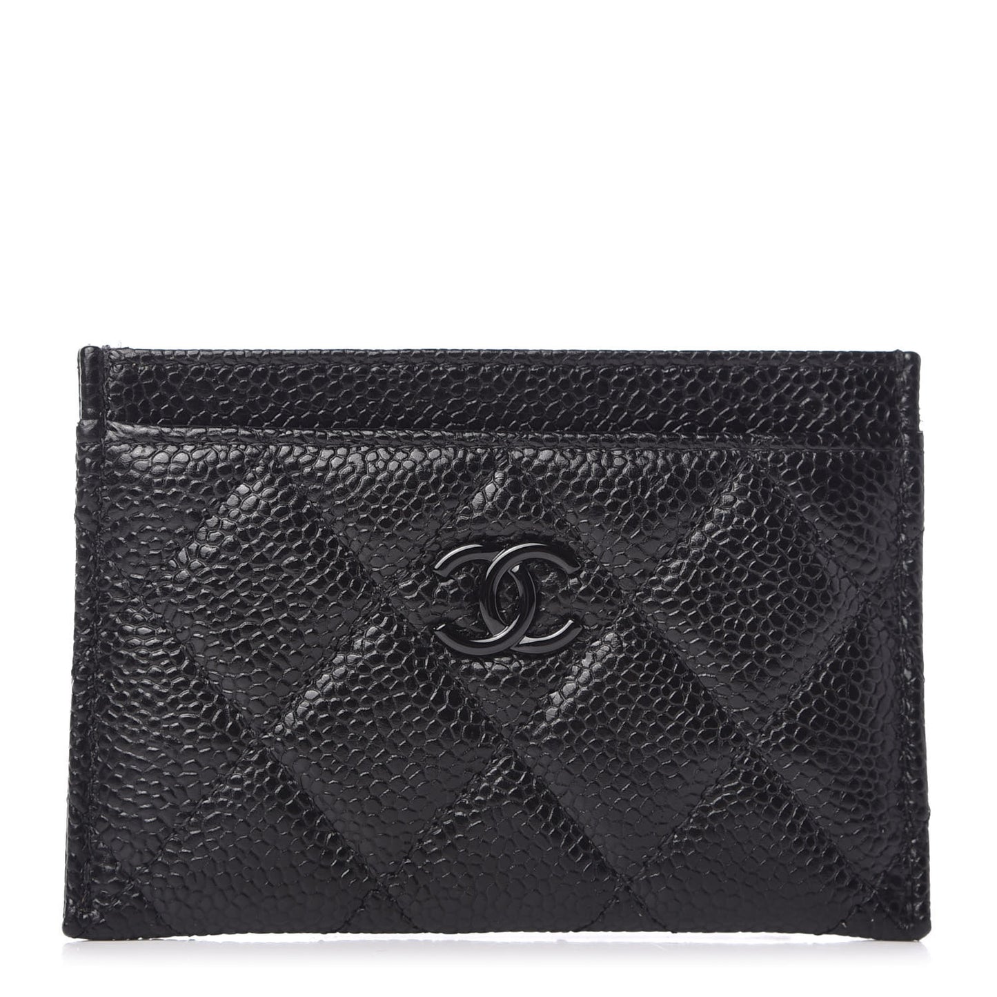 Caviar Quilted Incognito Card Holder Black