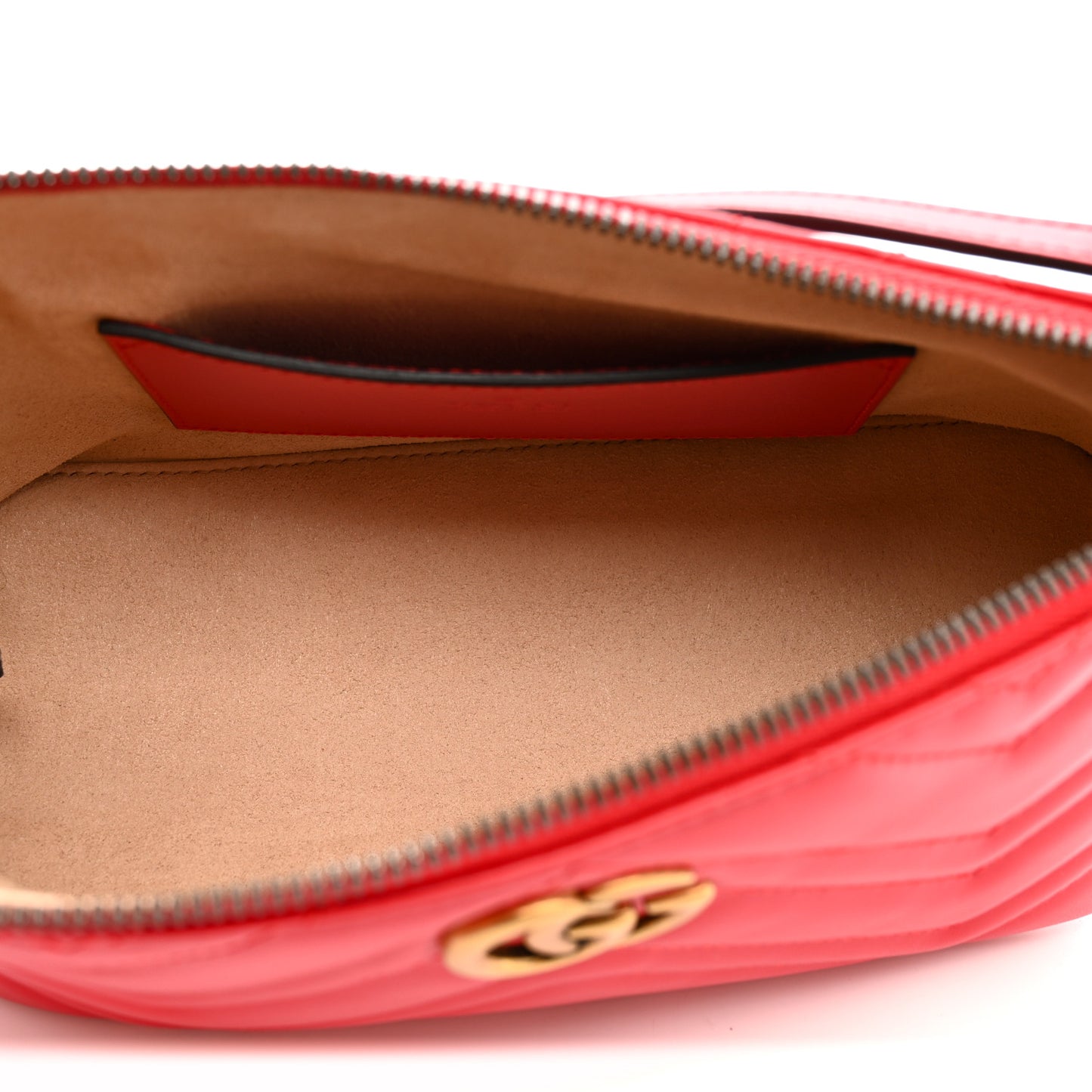 Calfskin Matelasse Chevron GG Marmont Sling Shoulder Bag Rosso
