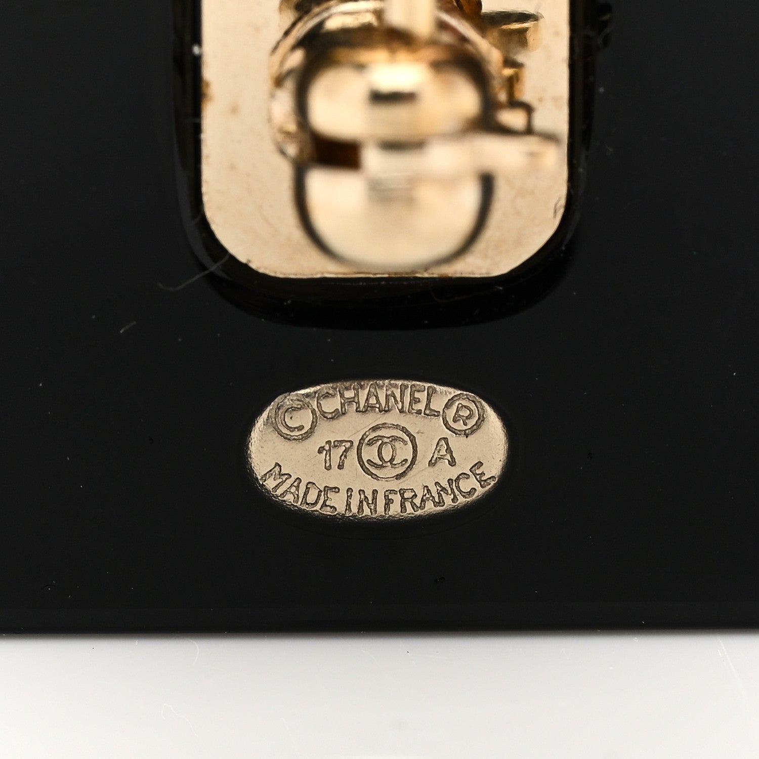 Chanel Resin Strass Perfume Bottle CC Brooch Black Gold 3 of 4