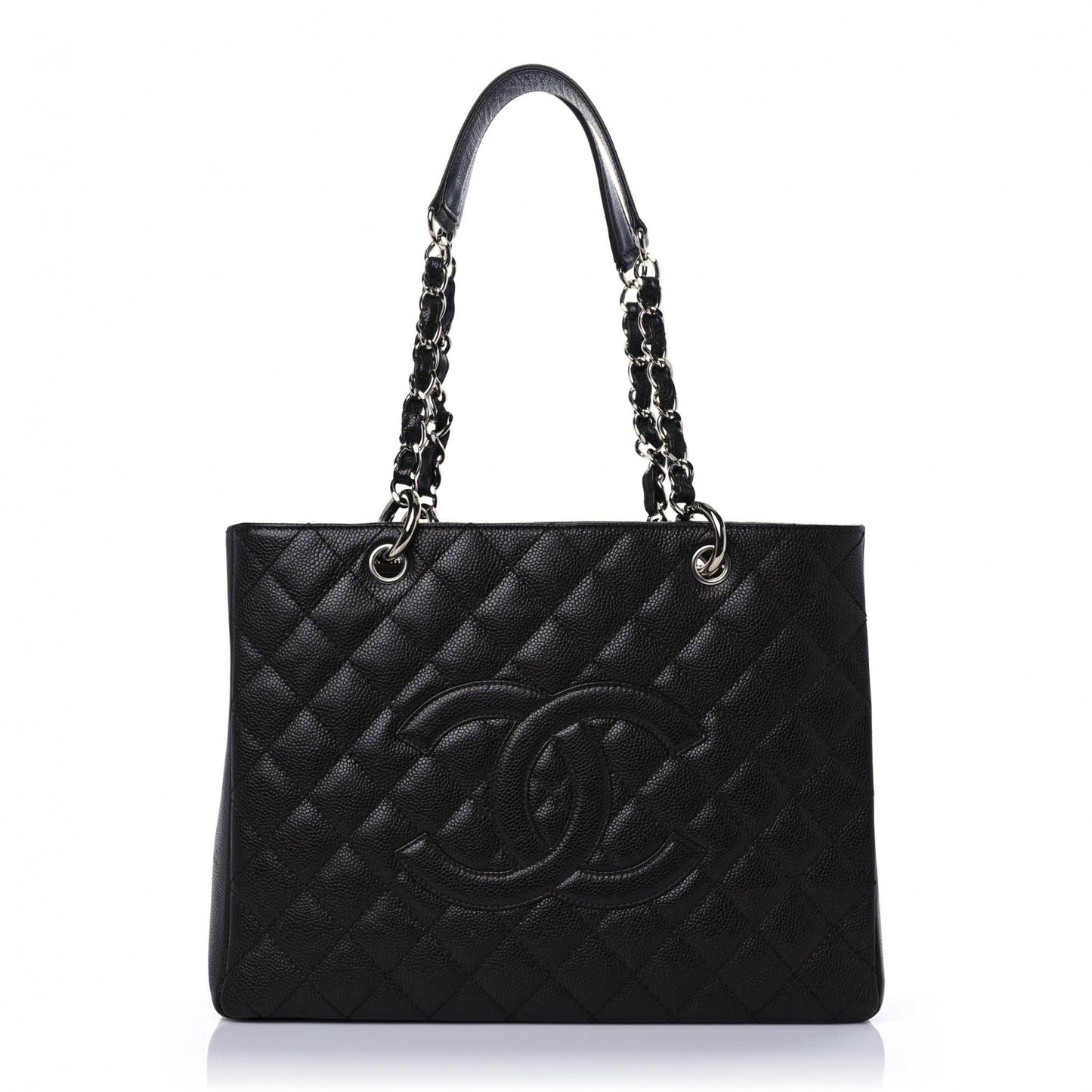Caviar Quilted Grand Shopping Tote GST Dark Brown