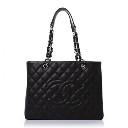 Chanel Caviar Quilted Grand Shopping Tote GST Dark Brown 1 of 12