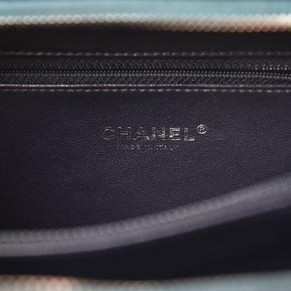 Chanel Iridescent Caviar Quilted Medium CC Filigree Vanity Case Dark Turquoise 7 of 8